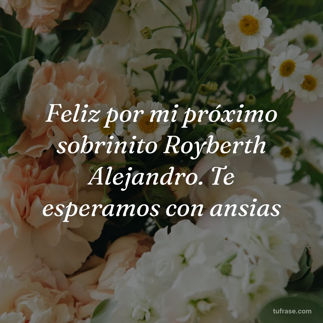 Feliz por mi próximo sobrinito Royberth Alejandro. Te esperamos con ansias
