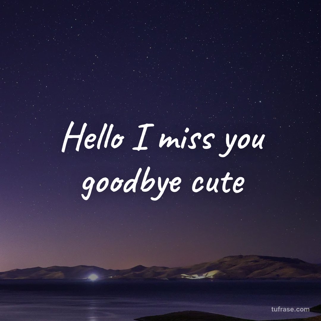 Hello I miss you goodbye cute