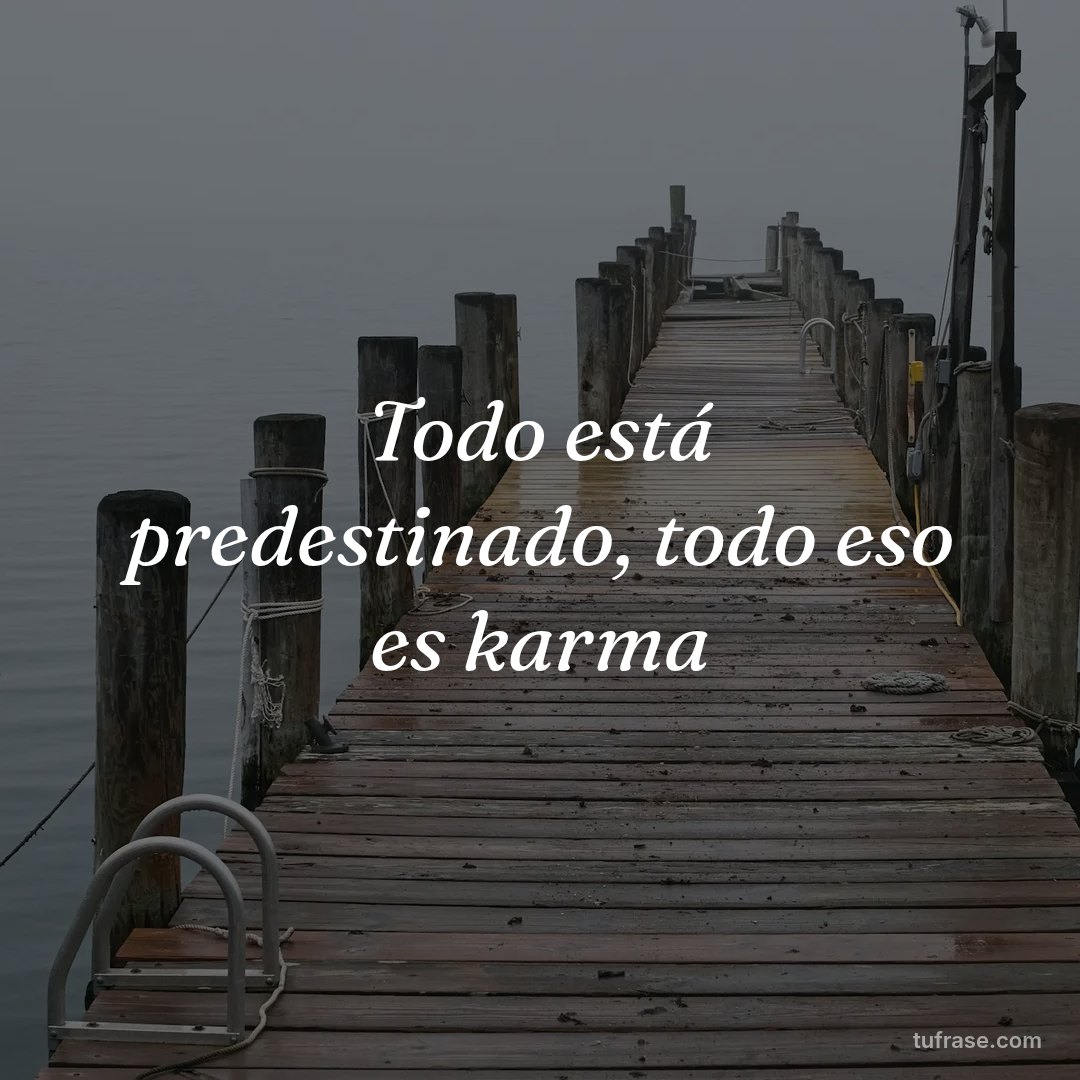 Todo está predestinado, todo eso es karma