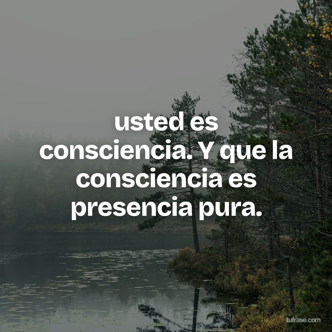 usted es consciencia. Y que la consciencia es presencia pura.