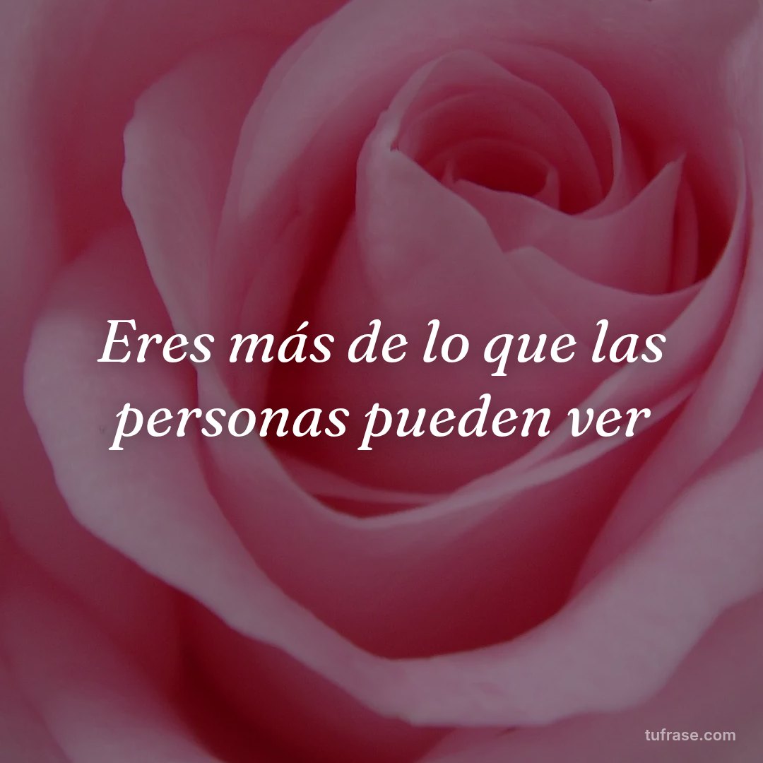 Eres más de lo que las personas pueden ver