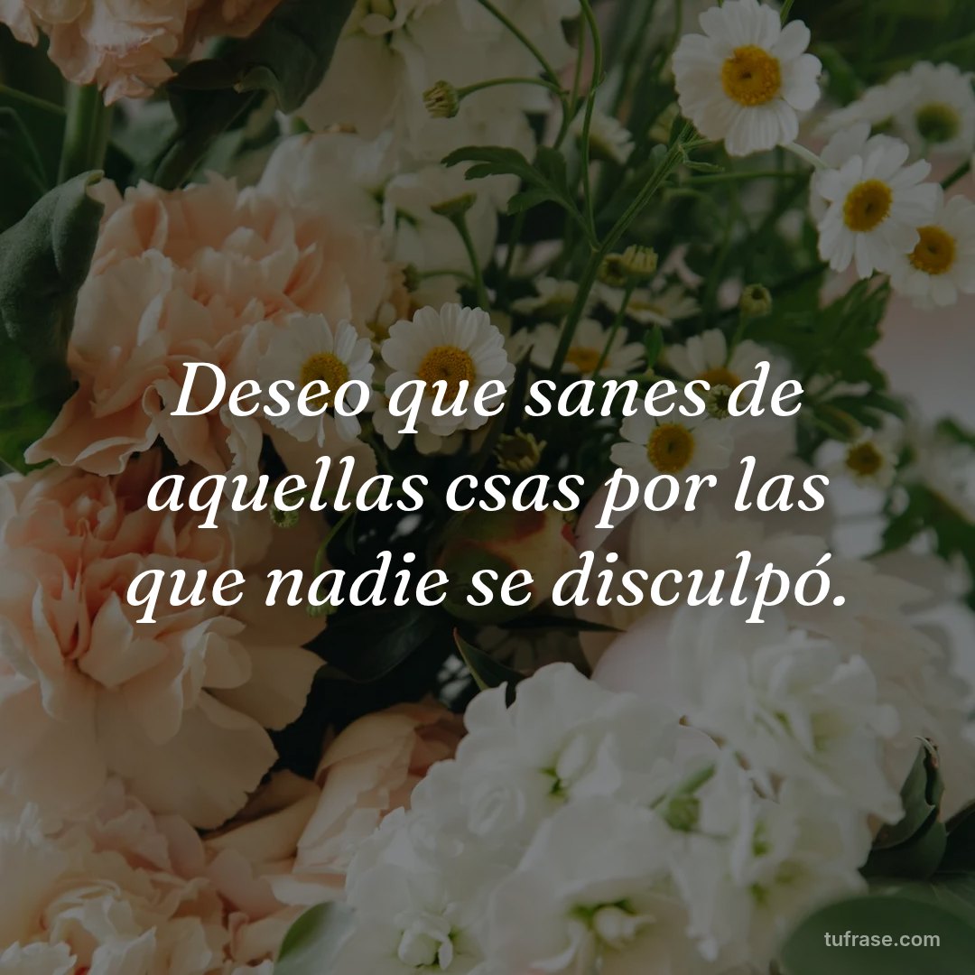 Deseo que sanes de aquellas csas por las que nadie se disculpó.