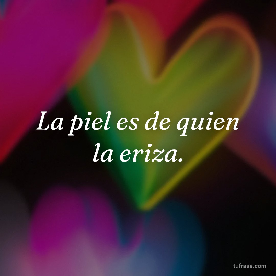 La piel es de quien la eriza.
