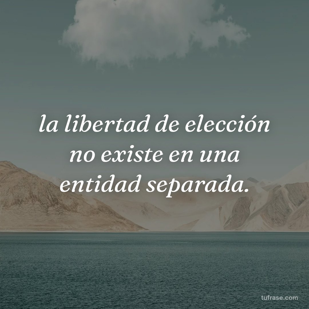 la libertad de elección no existe en una entidad separada.