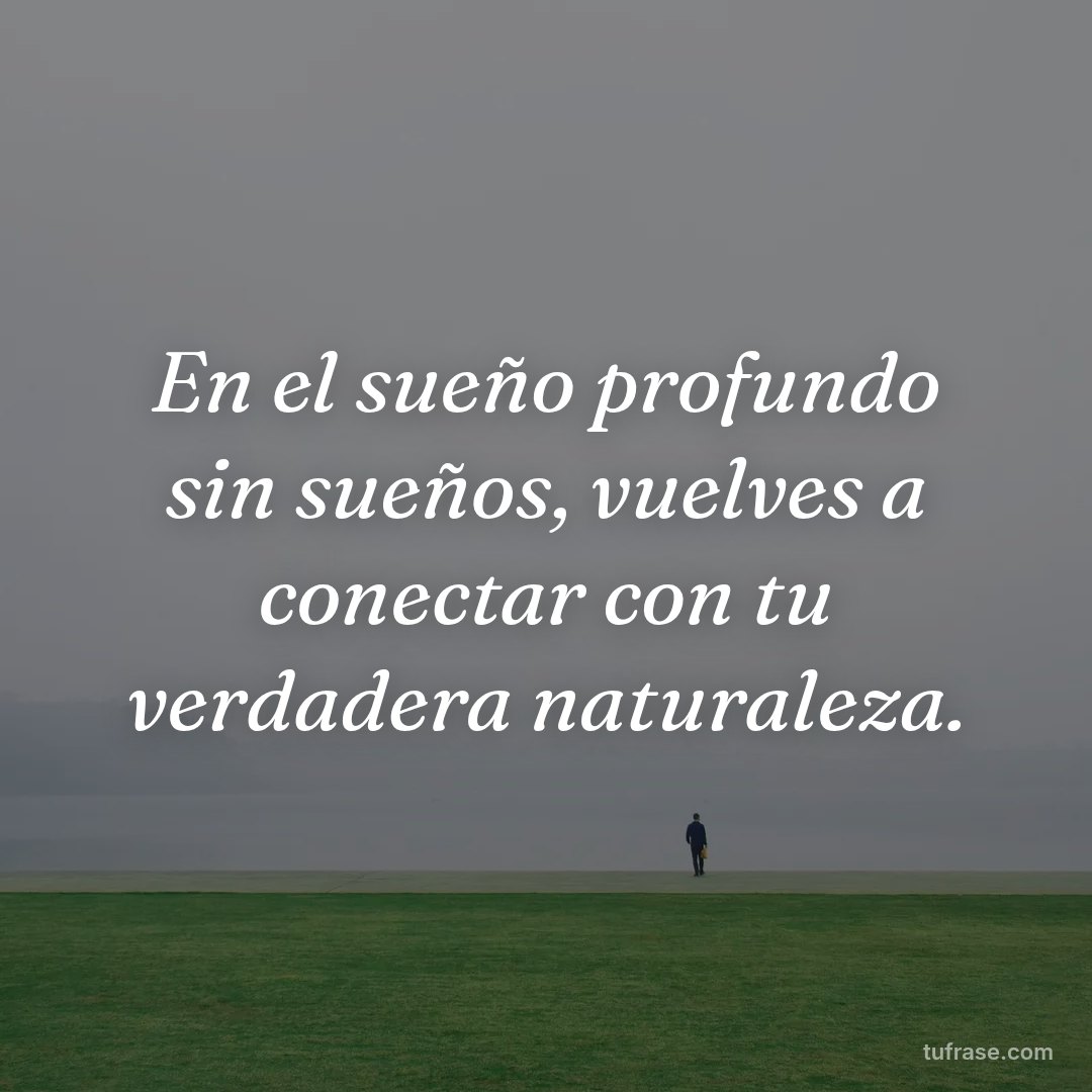 En el sueño profundo sin sueños, vuelves a conectar con tu verdadera naturaleza.