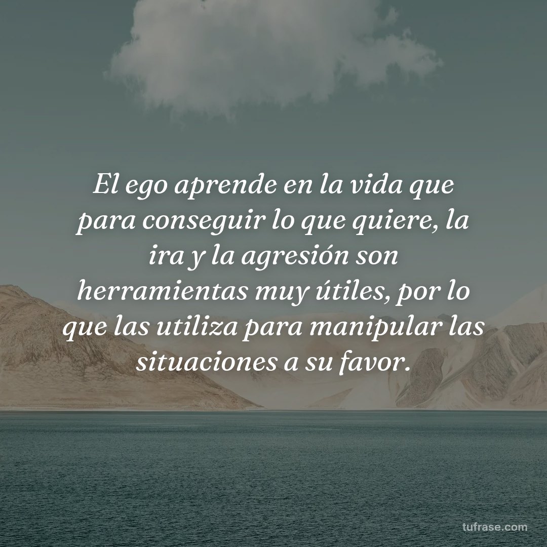El ego aprende en la vida que para conseguir lo que quiere, la ira y la agresión son herramientas muy útiles, por lo que las utiliza para manipular las situaciones a su favor.