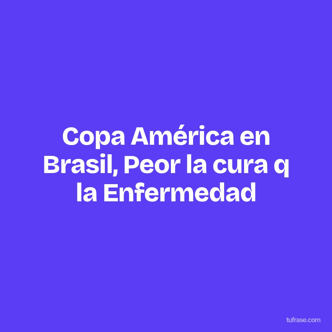 Copa América en Brasil, Peor la cura q la Enfermedad