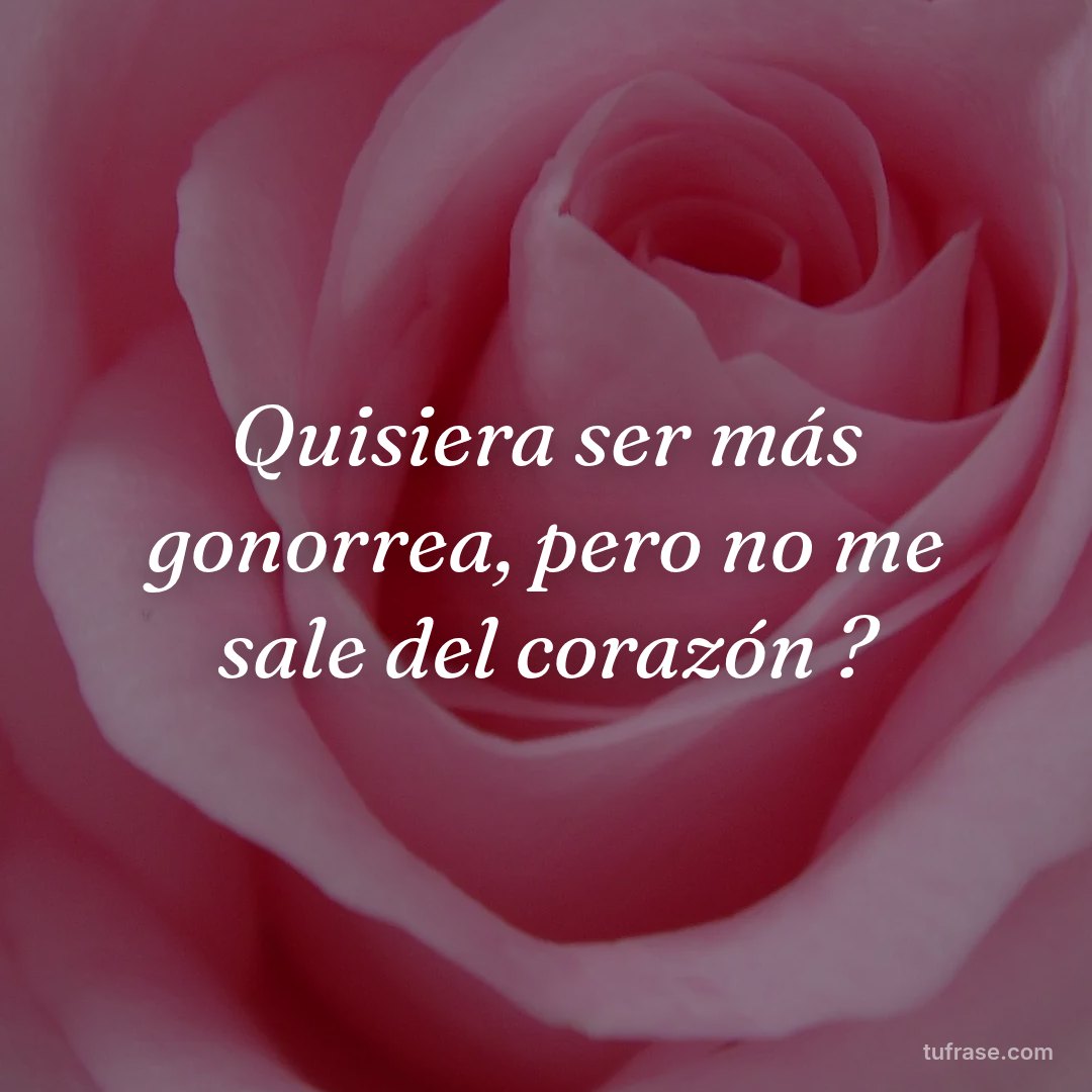Quisiera ser más gonorrea, pero no me sale del corazón ?