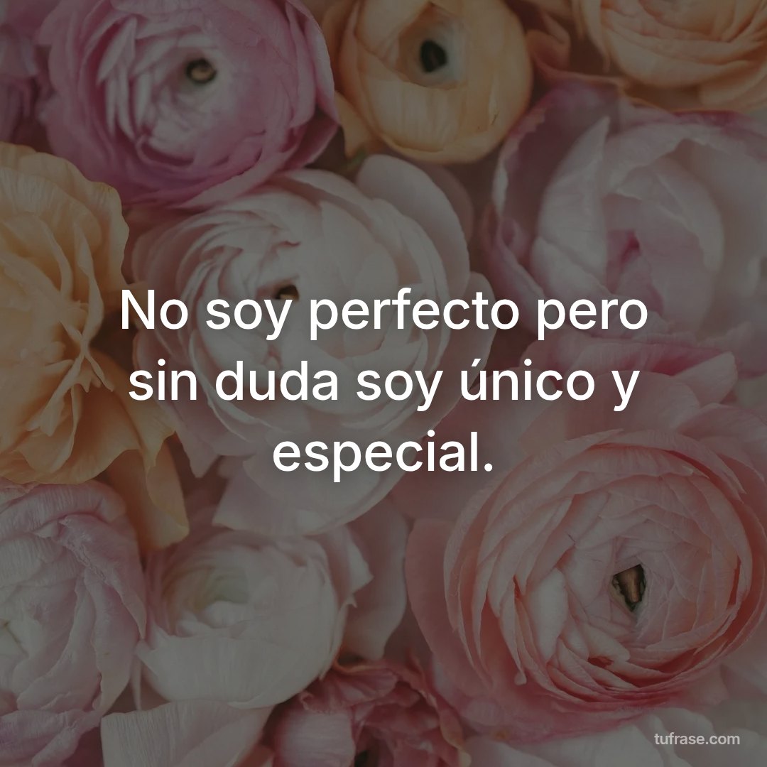 No soy perfecto pero sin duda soy único y especial.