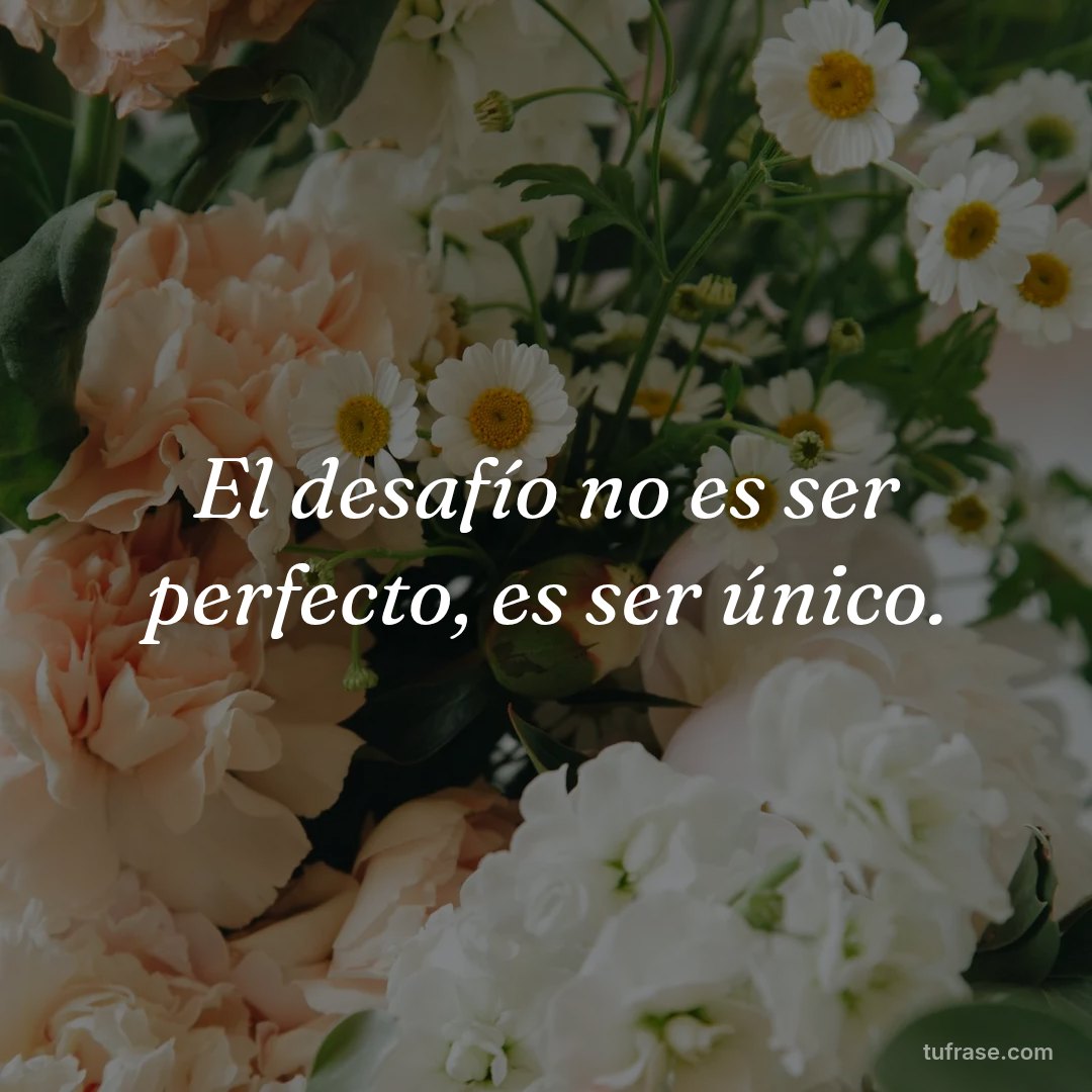 El desafío no es ser perfecto, es ser único.