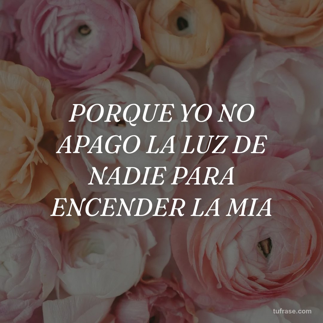 PORQUE YO NO APAGO LA LUZ DE NADIE PARA ENCENDER LA MIA