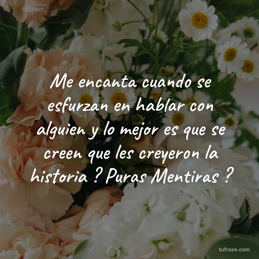 Me encanta cuando se esfurzan en hablar con alguien y lo mejor es que se creen que les creyeron la historia ? Puras Mentiras ?