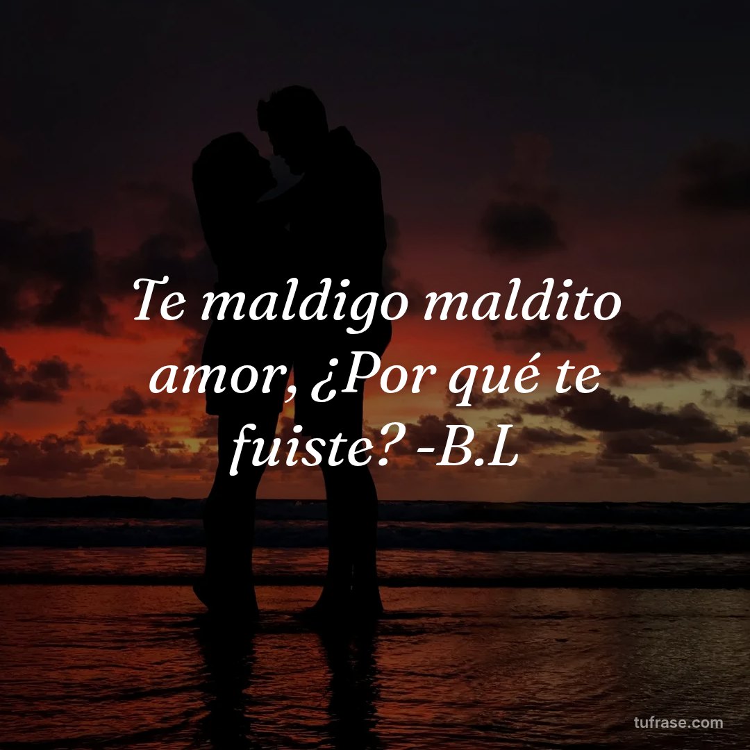 Te maldigo maldito amor, ¿Por qué te fuiste? -B.L