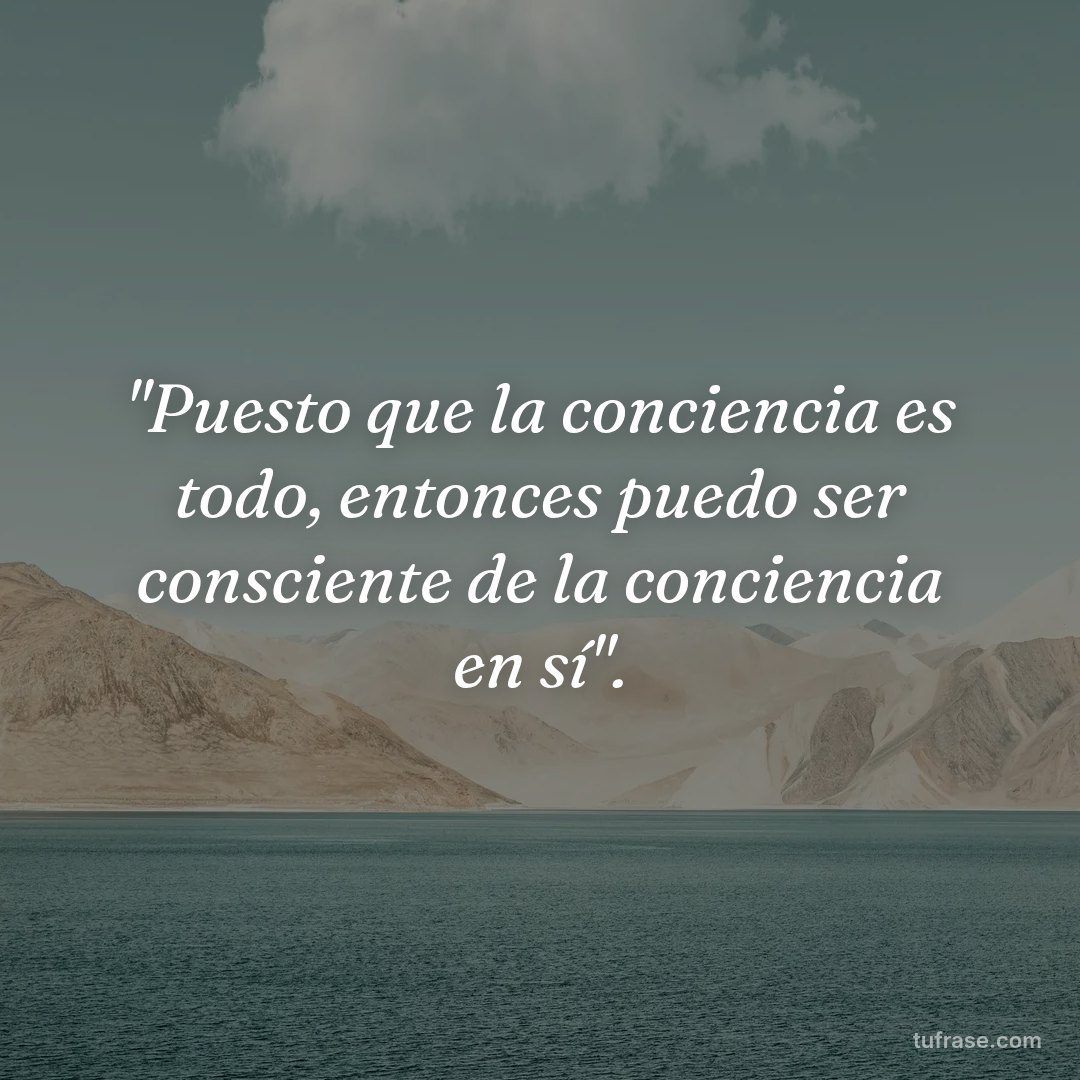 "Puesto que la conciencia es todo, entonces puedo ser consciente de la conciencia en sí".