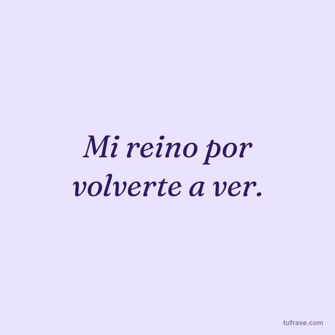 Mi reino por volverte a ver.