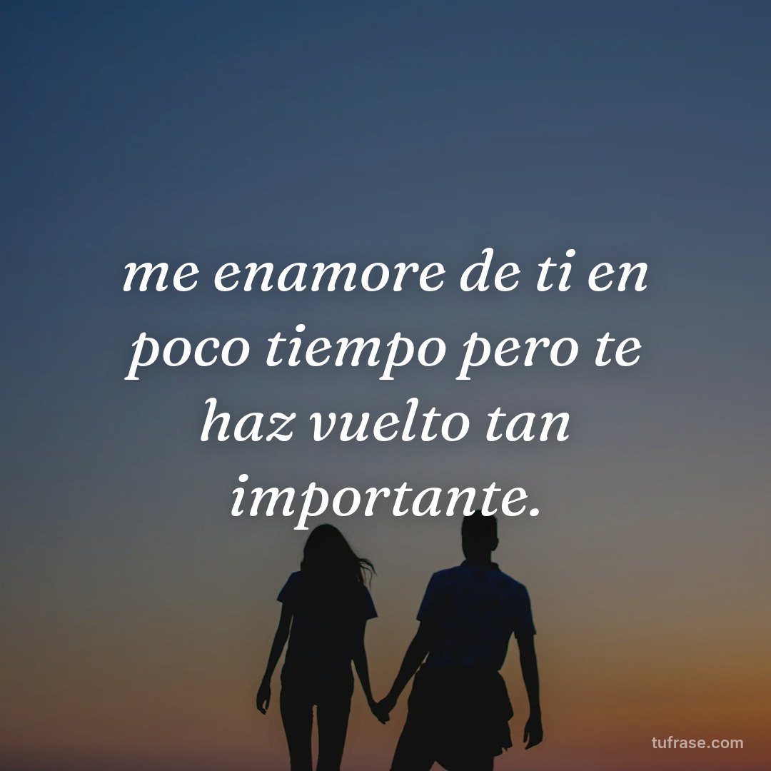 me enamore de ti en poco tiempo pero te haz vuelto tan importante.