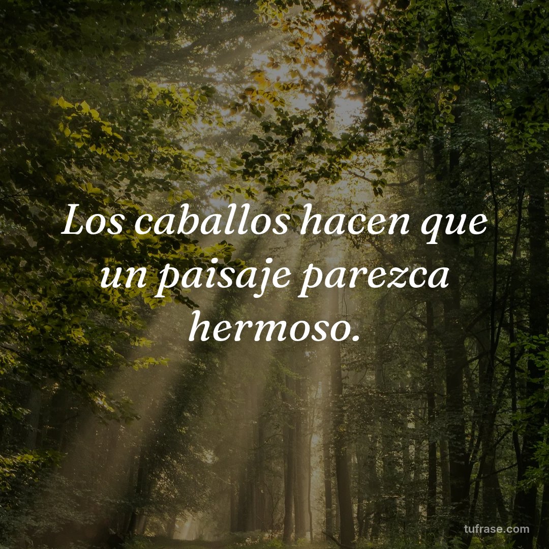 Los caballos hacen que un paisaje parezca hermoso.