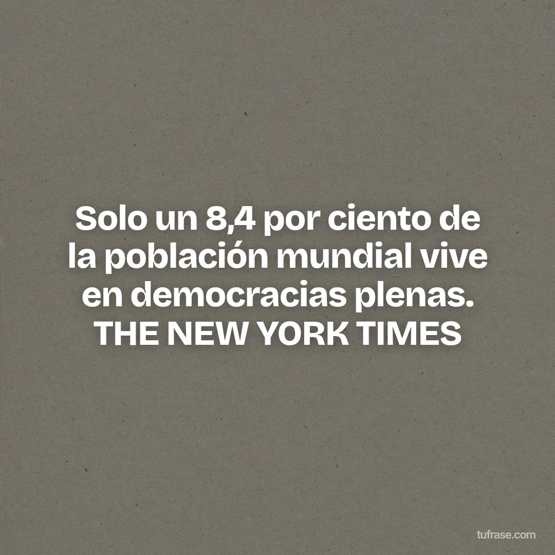 Solo un 8,4 por ciento de la población mundial vive en democracias plenas. THE NEW YORK TIMES