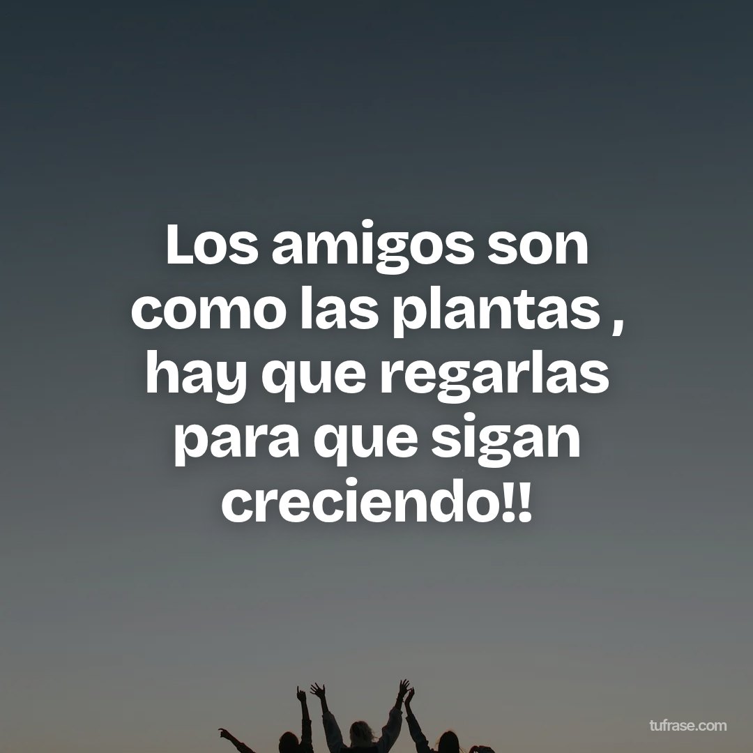 Los amigos son como las plantas , hay que regarlas para que sigan creciendo!!