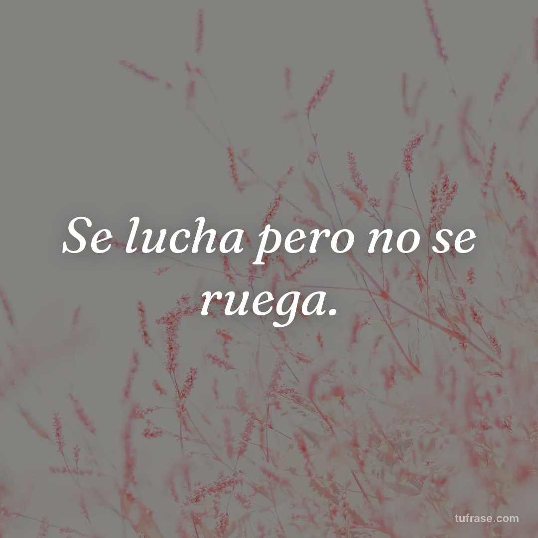 Se lucha pero no se ruega.