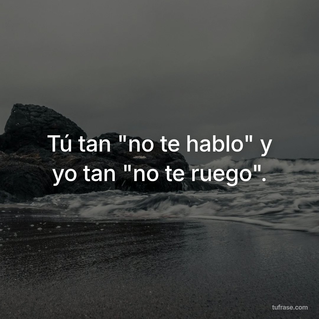 Tú tan "no te hablo" y yo tan "no te ruego".