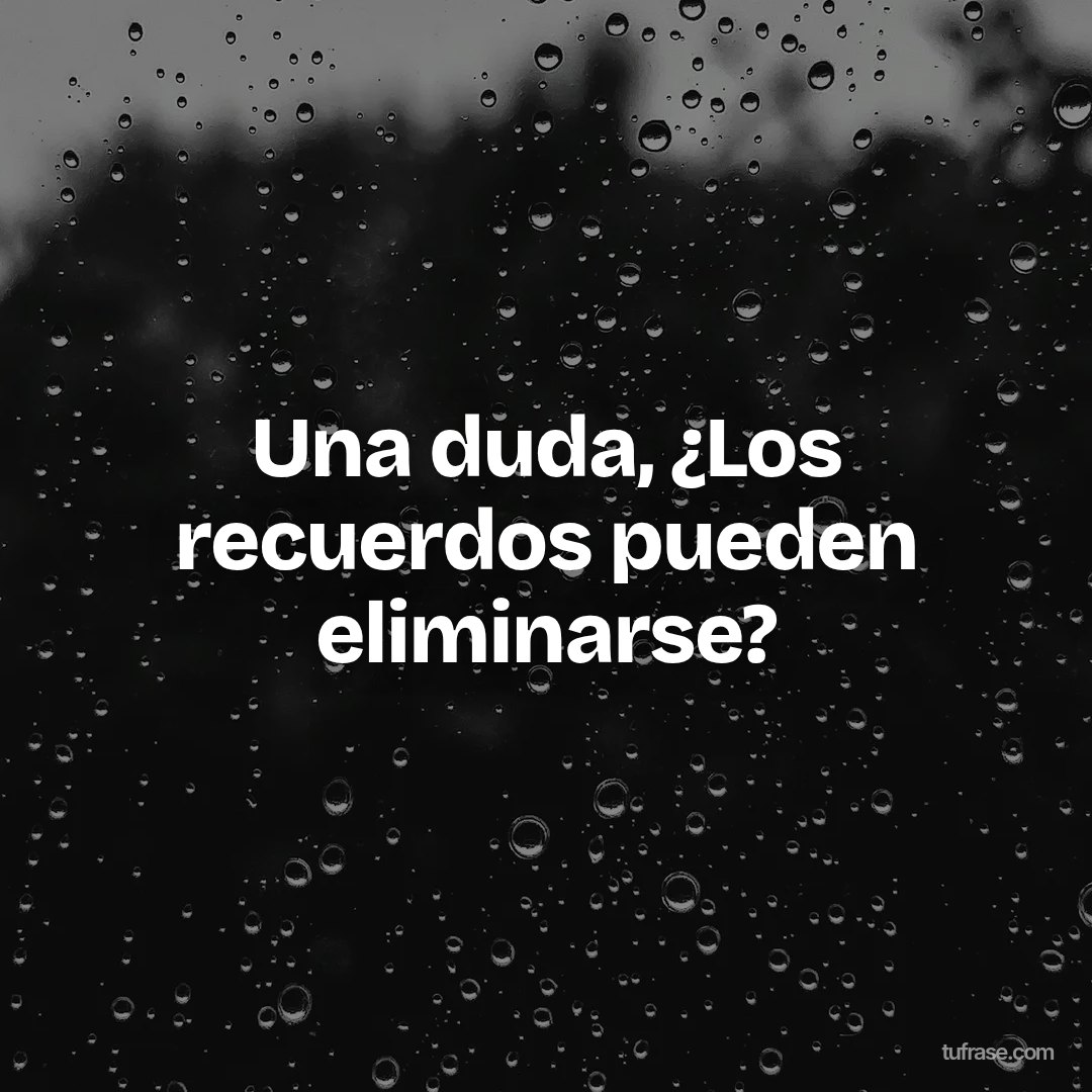 Una duda, ¿Los recuerdos pueden eliminarse?