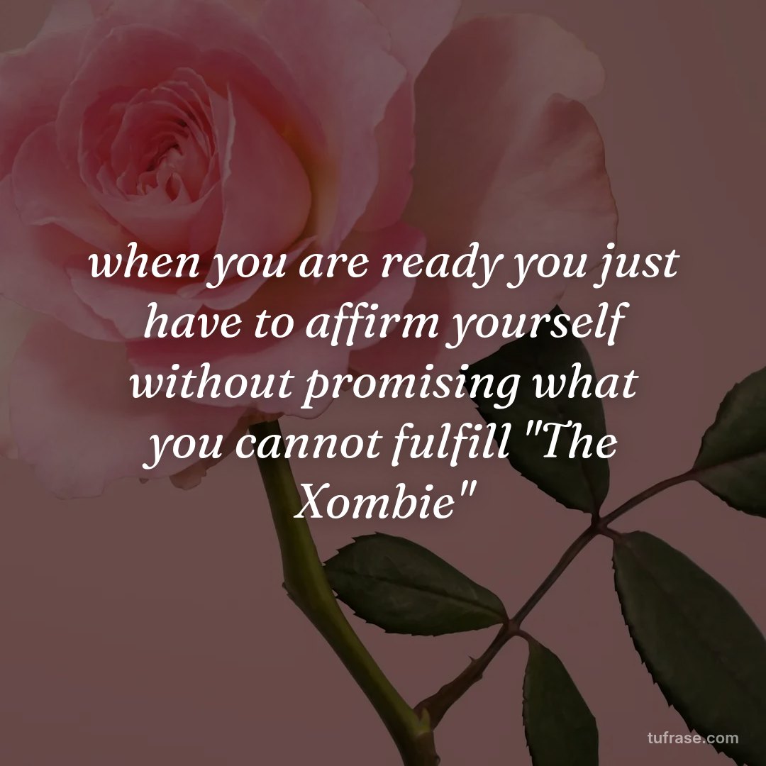 when you are ready you just have to affirm yourself without promising what you cannot fulfill "The Xombie"