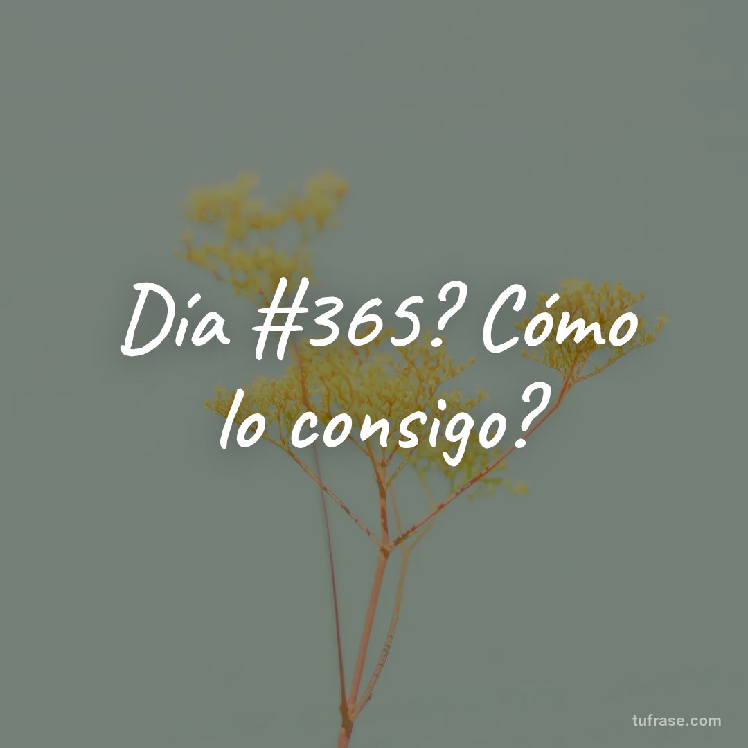 Día #365? Cómo lo consigo?