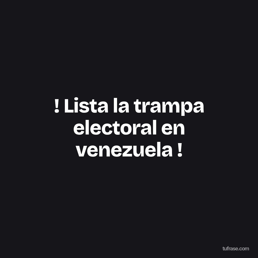 ! Lista la trampa electoral en venezuela !