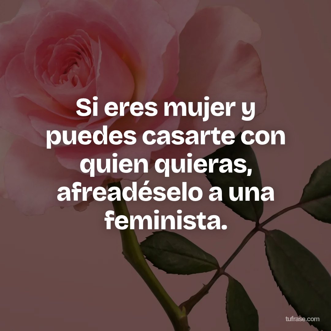 Si eres mujer y puedes casarte con quien quieras, afreadéselo a una feminista.