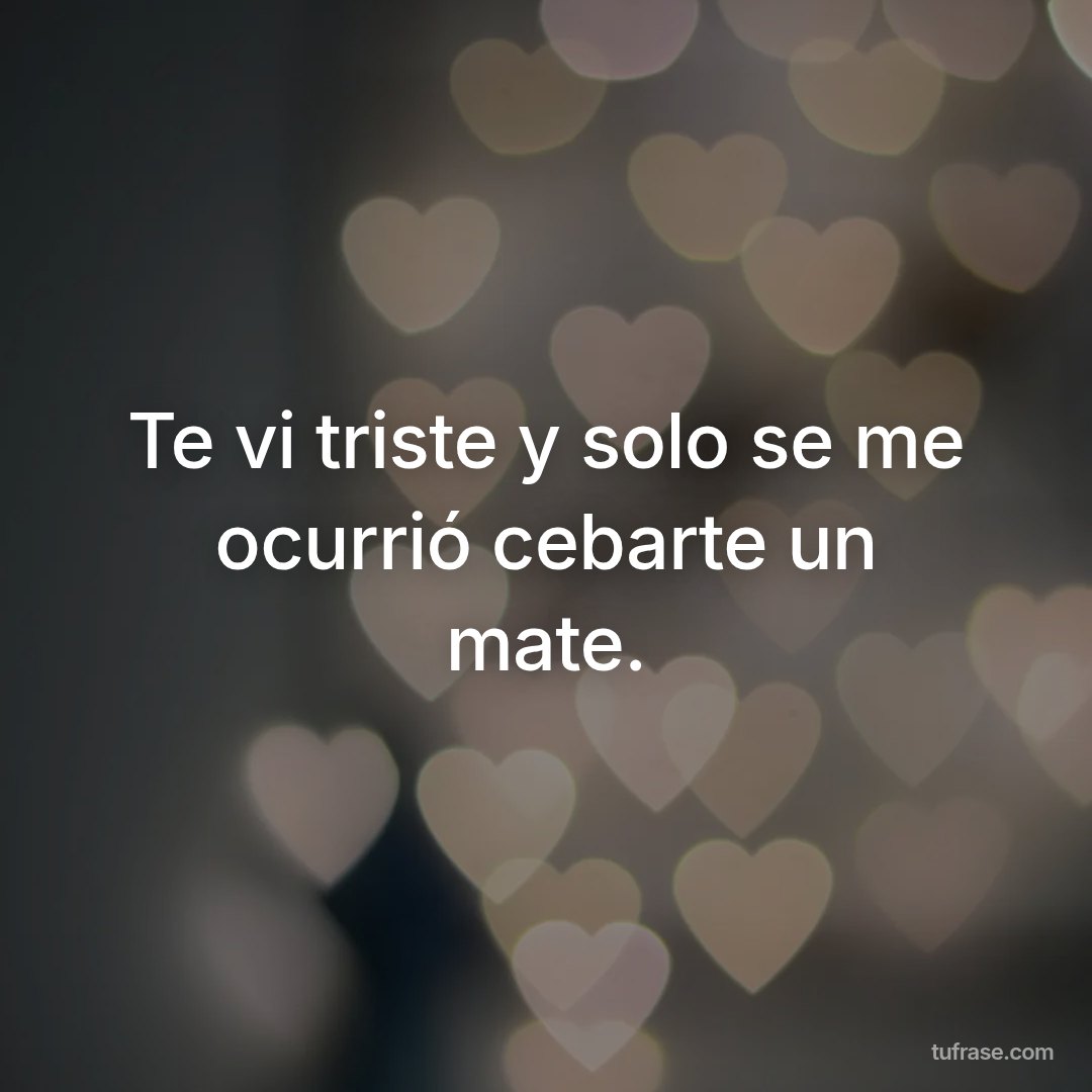 Te vi triste y solo se me ocurrió cebarte un mate.