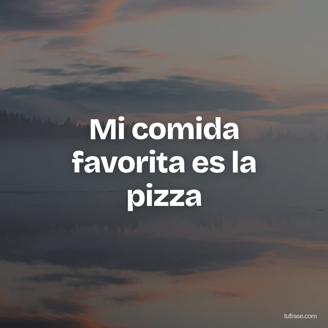 Mi comida favorita es la pizza