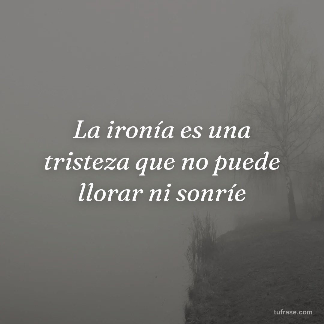 La ironía es una tristeza que no puede llorar ni sonríe