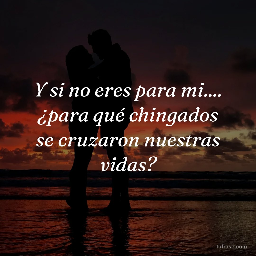Y si no eres para mi.... ¿para qué chingados se cruzaron nuestras vidas?