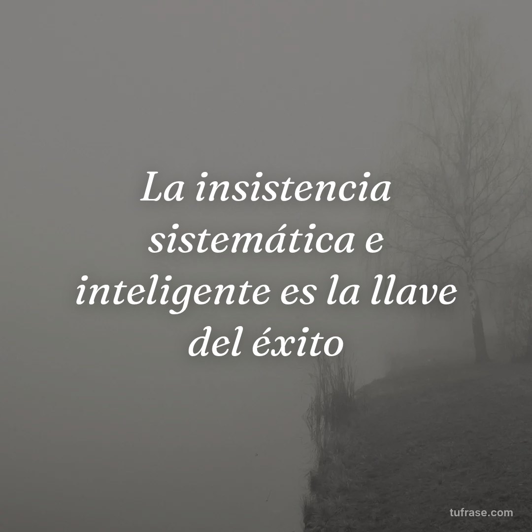 La insistencia sistemática e inteligente es la llave del éxito