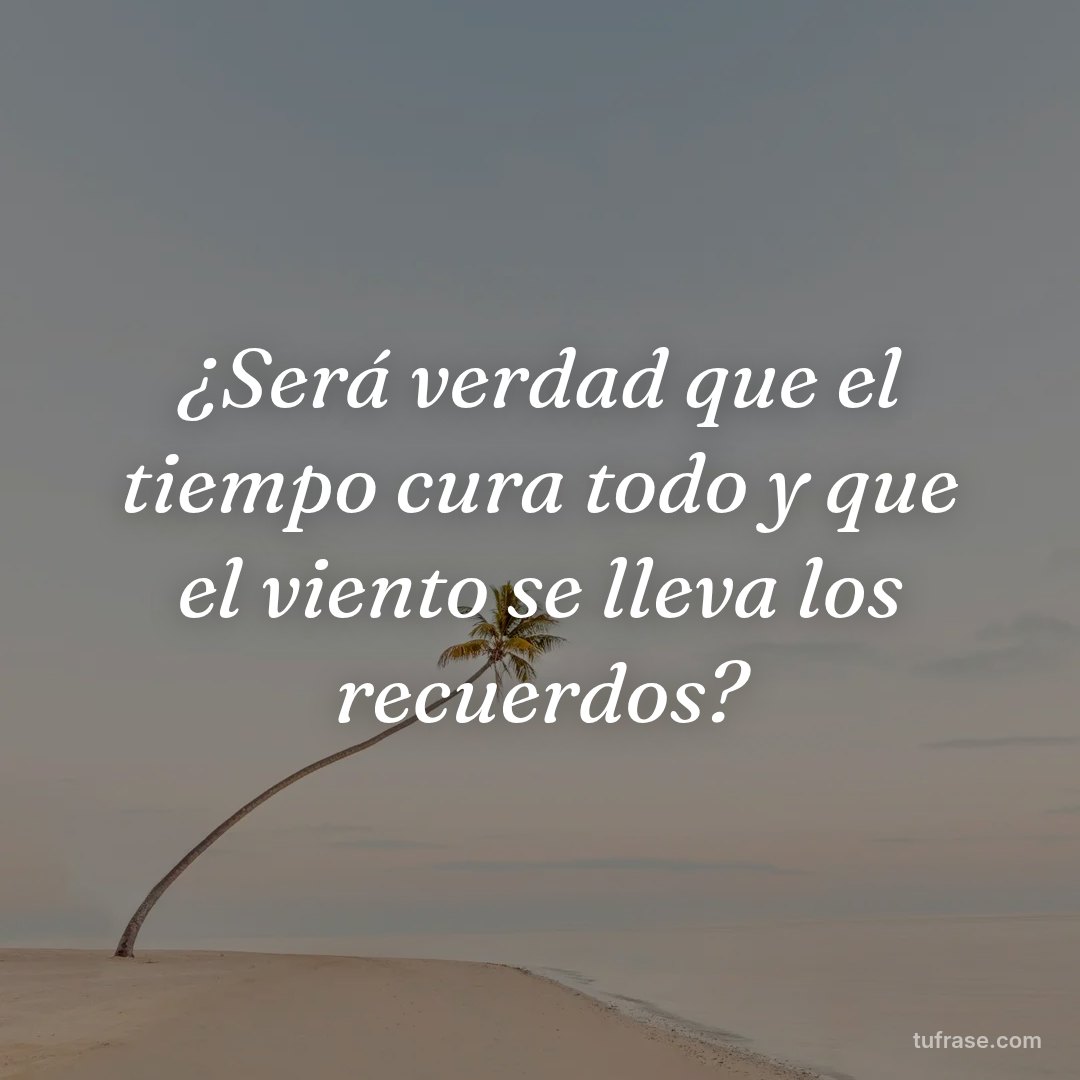 ¿Será verdad que el tiempo cura todo y que el viento se lleva los recuerdos?