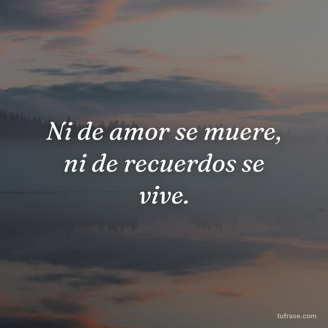 Ni de amor se muere, ni de recuerdos se vive.