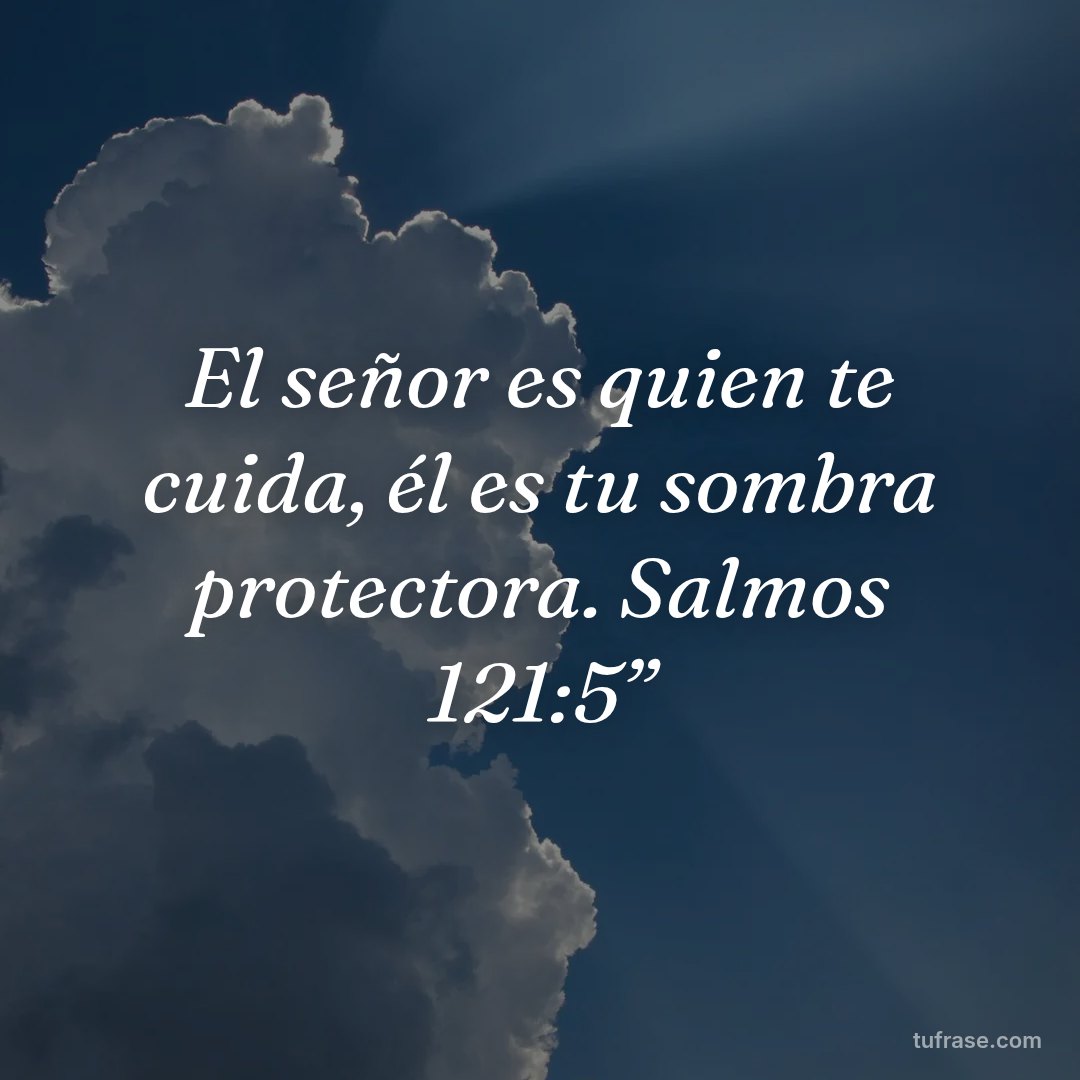 El señor es quien te cuida, él es tu sombra protectora. Salmos 121:5”