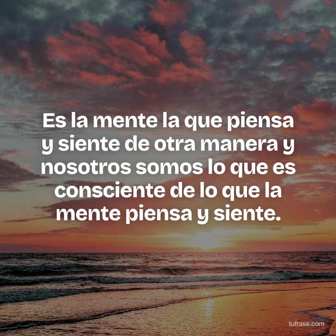 Es la mente la que piensa y siente de otra manera y nosotros somos lo que es consciente de lo que la mente piensa y siente.