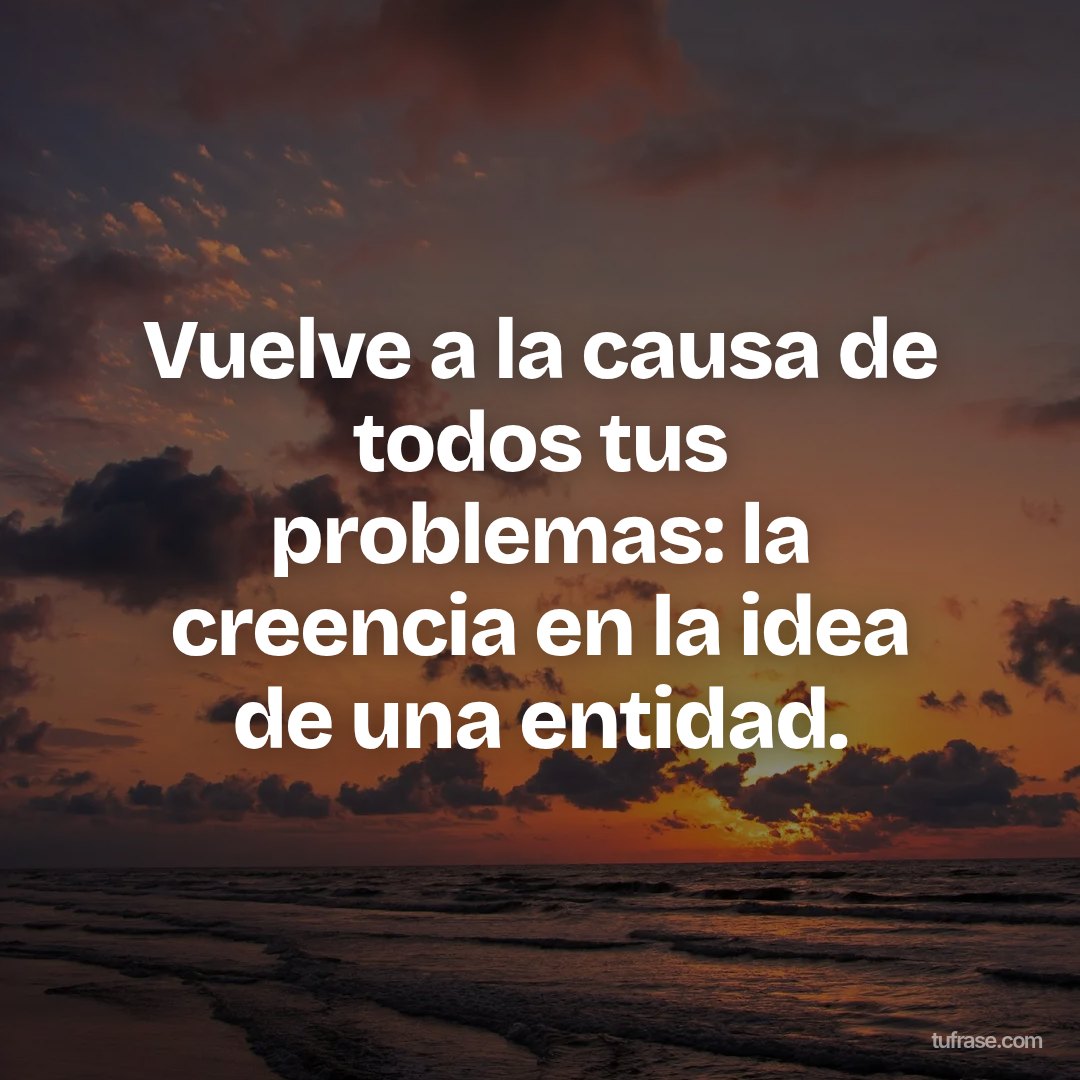 Vuelve a la causa de todos tus problemas: la creencia en la idea de una entidad.