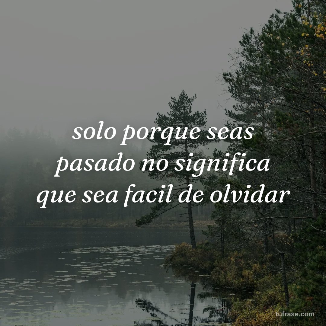 solo porque seas pasado no significa que sea facil de olvidar
