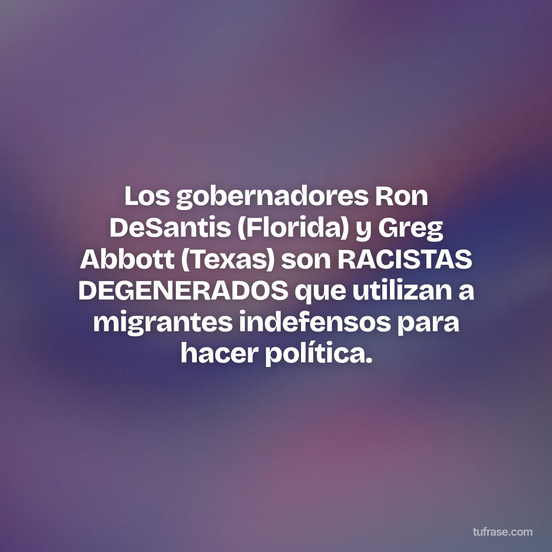 Los gobernadores Ron DeSantis (Florida) y Greg Abbott (Texas) son RACISTAS DEGENERADOS que utilizan a migrantes indefensos para hacer política.