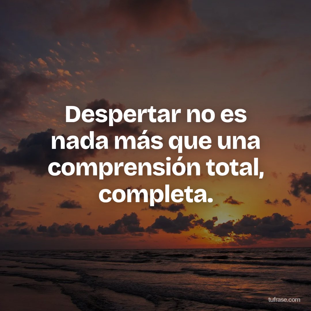 Despertar no es nada más que una comprensión total, completa.