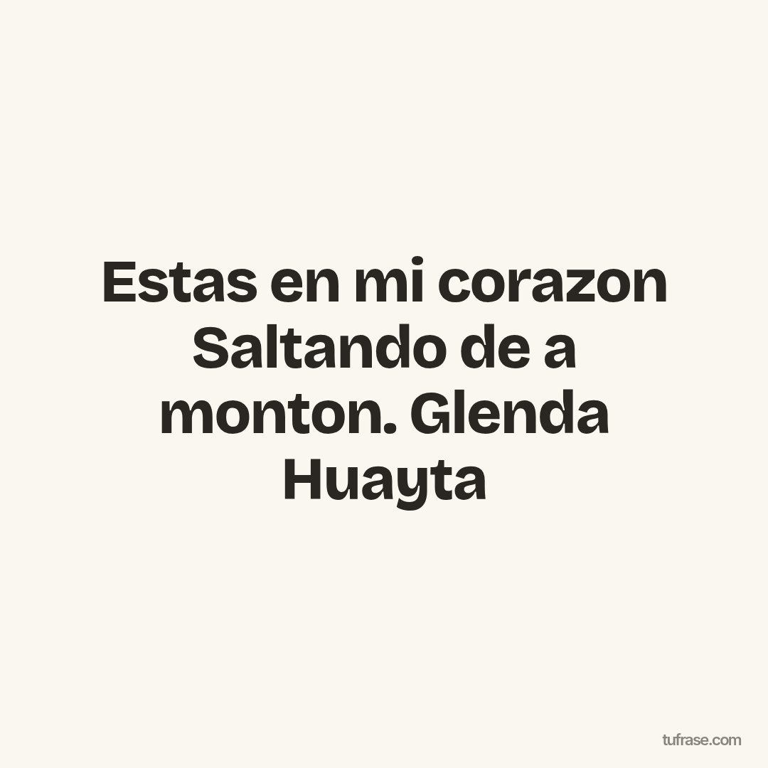 Estas en mi corazon Saltando de a monton. Glenda Huayta