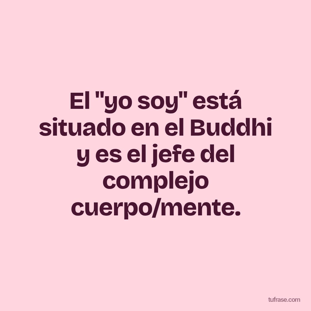 El "yo soy" está situado en el Buddhi y es el jefe del complejo cuerpo/mente.