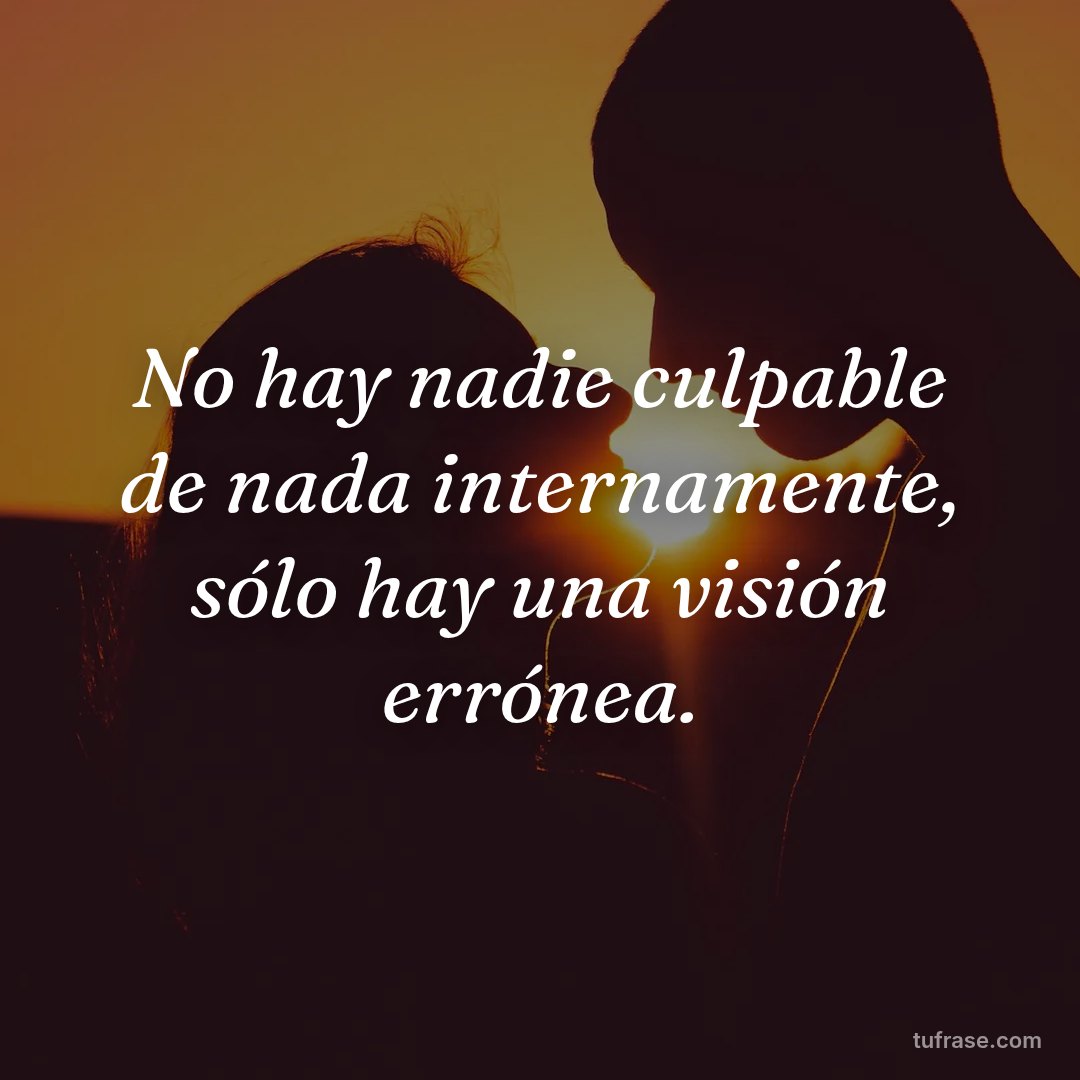 No hay nadie culpable de nada internamente, sólo hay una visión errónea.