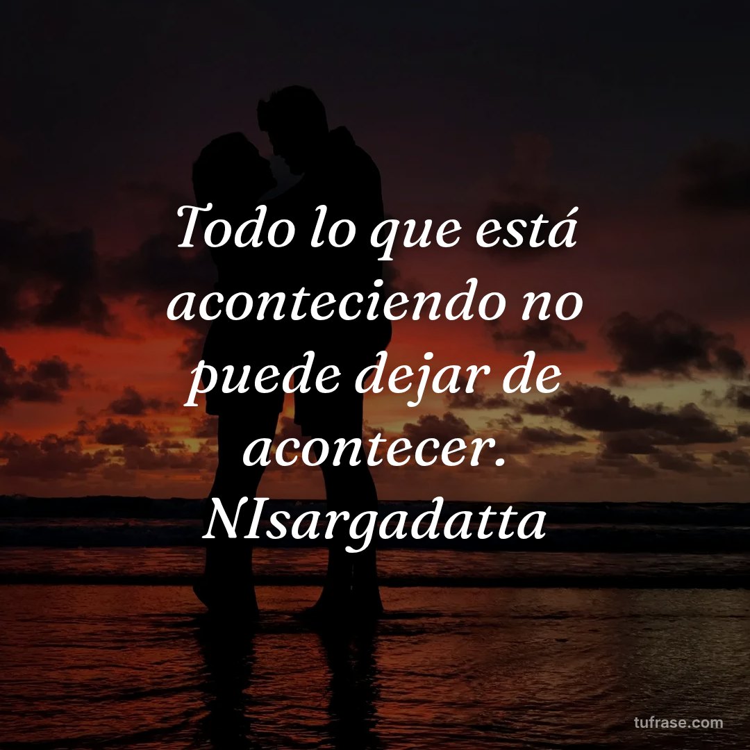 Todo lo que está aconteciendo no puede dejar de acontecer. NIsargadatta