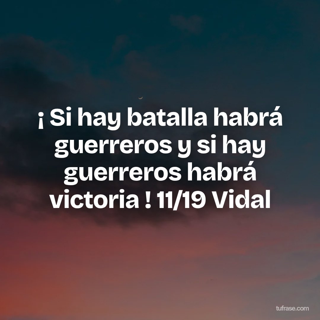 ¡ Si hay batalla habrá guerreros y si hay guerreros habrá victoria ! 11/19 Vidal