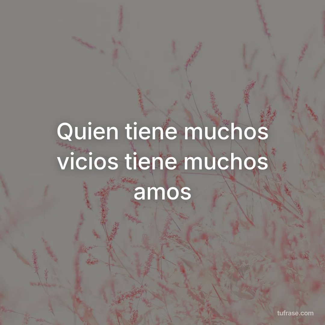 Quien tiene muchos vicios tiene muchos amos