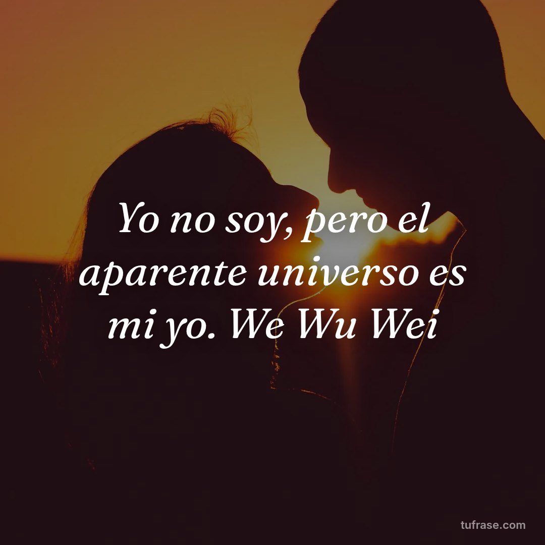 Yo no soy, pero el aparente universo es mi yo. We Wu Wei